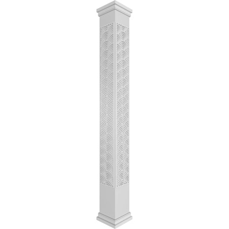 Craftsman Classic Square Non-Tapered Art Deco Fretwork Column W/ Prairie Capital & Prairie Base